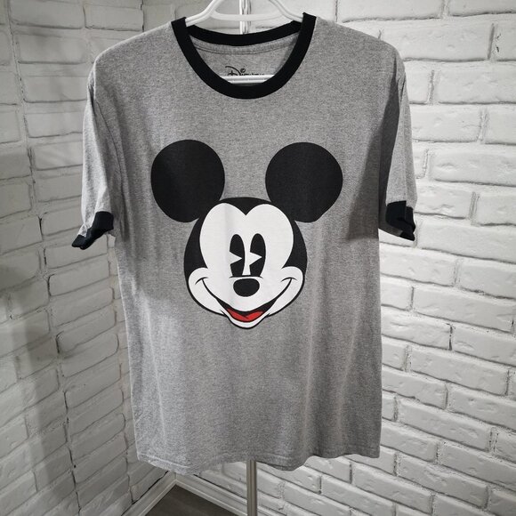 Disney Tops - Disney Ladies Grey Short Sleeve Size Medium Straight Fit Round Neck T-shirt